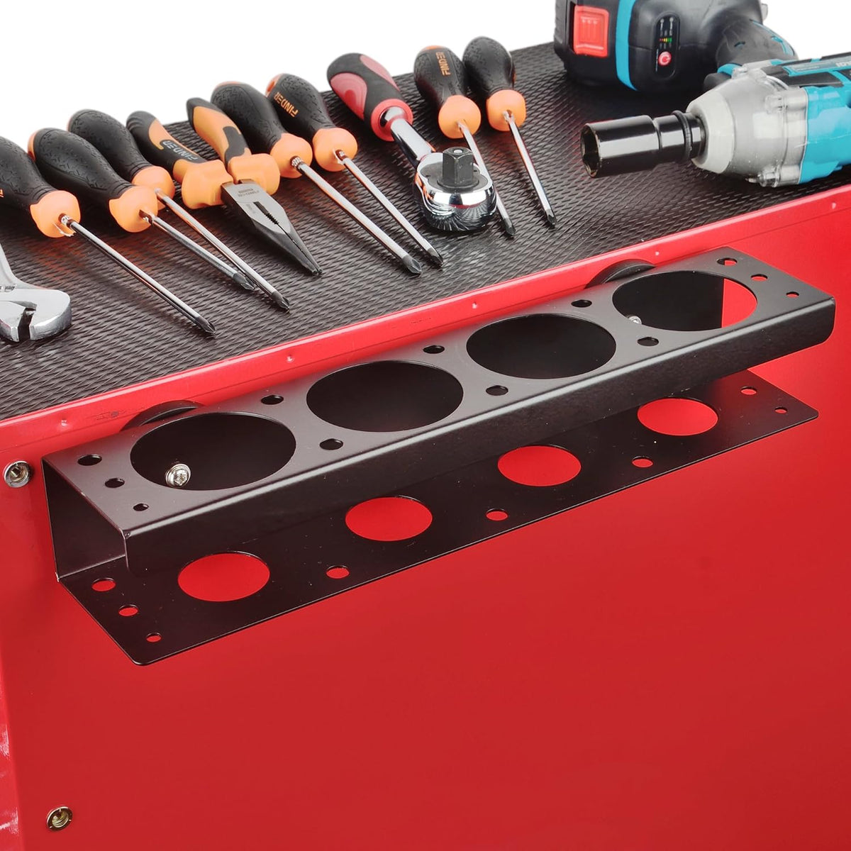 ULIBERMAGNET Power Tool Organizer Rack,Magnetic Heavy Duty Drill Holder,Wall Mount Metal Tool Rack with Screwdriver,Cordless Drill,Utility Rack for Warehouse,Garage,Toolbox