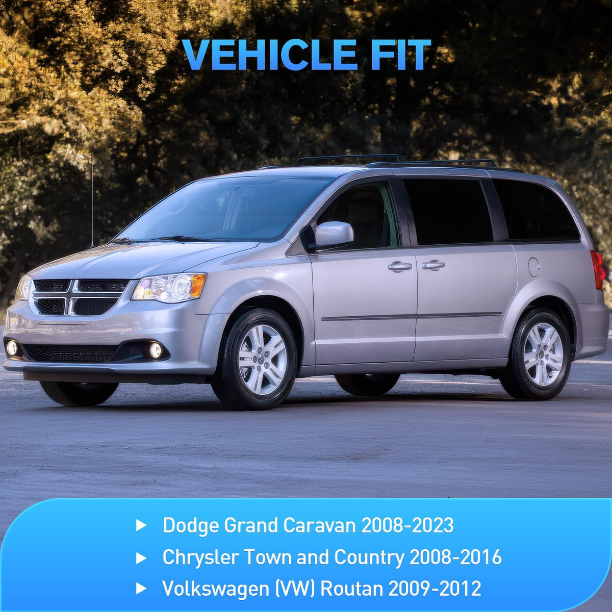 Nilight in Channel Rain Guards for Grand Caravan 2008-2023, Chrysler Town Country 2008 2009 2010 2011 2012 2013 2014 2015 2016, Volkswagen Routan 2009-2012 Window Deflectors, Vent Window Visors-4PCS