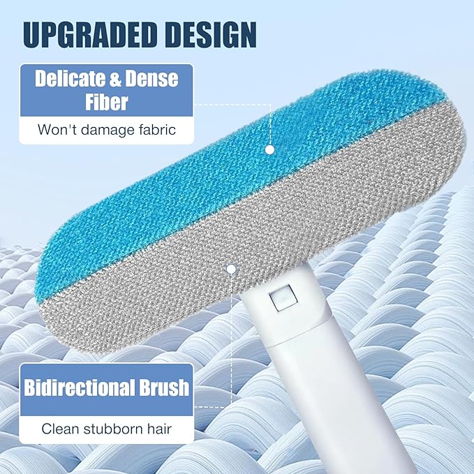 Pet Hair Remover 4 in 1- Reusable Long Handle Dog Hair Remover Brush, Washable Lint Cleaner for Dog and Cat Hair, Gentle on Furniture, Multifunctional Hair Removal Brush, 2 Pcs Carpet Scraper