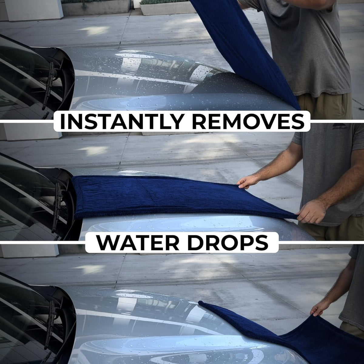 Large Car Drying Towel, 1300 GSM Professional Car Towel with Double Twisted Loop,Super Absorbent Large Microfiber Drying Towels for Cars, Trucks, SUVs - 20"x26", Navy