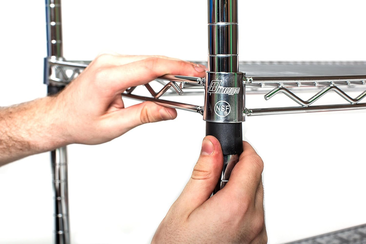 Omega 24" Deep x 72" Wide x 36" High 3 Tier Chrome Starter Shelving Unit