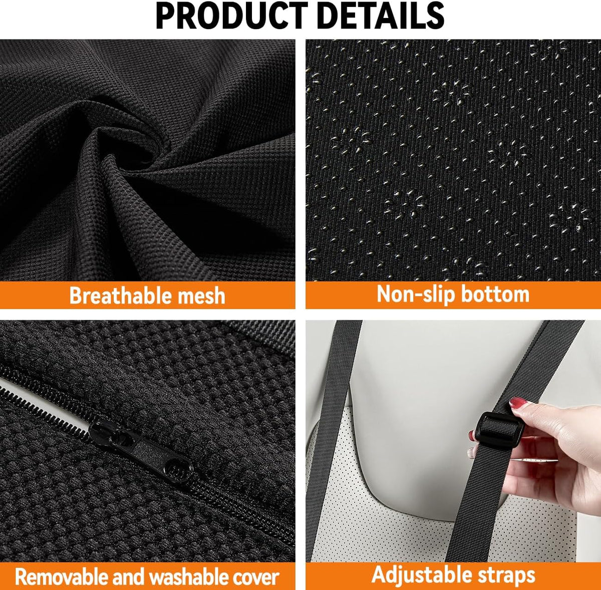 Lumbar Support Pillow for Car,Back Support for Car Seat Cushion,Adjustable Straps Securely Fixed Car Lumbar Support Pillow for Office Chair (Black)