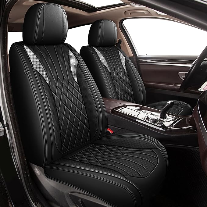 Bling Diamond Embroidered Seat Covers for Toyota RAV4 2013-2025 2026,Full Set 5 Seats,Sparkle Rhinestone Breathable Perforated Faux Leather Car Seat Covers for Women (Black)