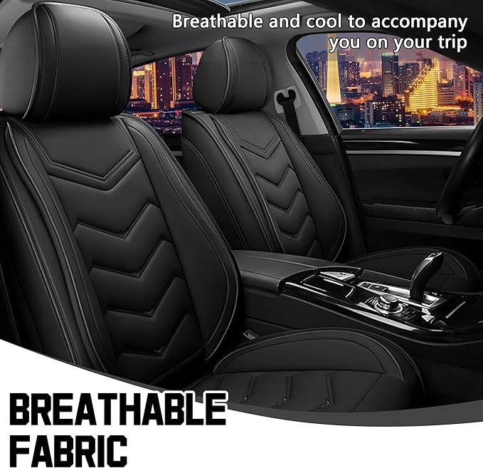 CTDS Car Seat Covers for Nissan Sentra 2000-2026, Stylish Sport Seat Cover, Premium Nappa Leather Car Seat Cover. Automobile Seat Covers Sets.(Standard 2 Seats/Pure Black)