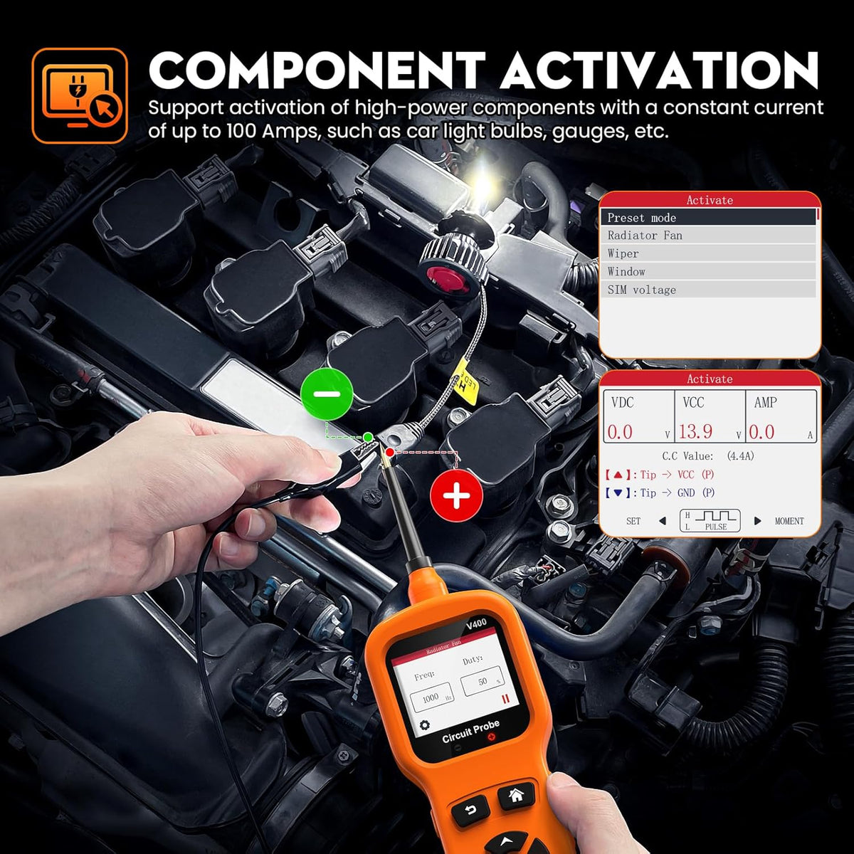 Power Circuit Probe Tool, Automotive Circuit Tester, 12-24V Electrical Short Open Breaker Circuit Finder, AC DC Voltage Trailer Relay Fuse Test