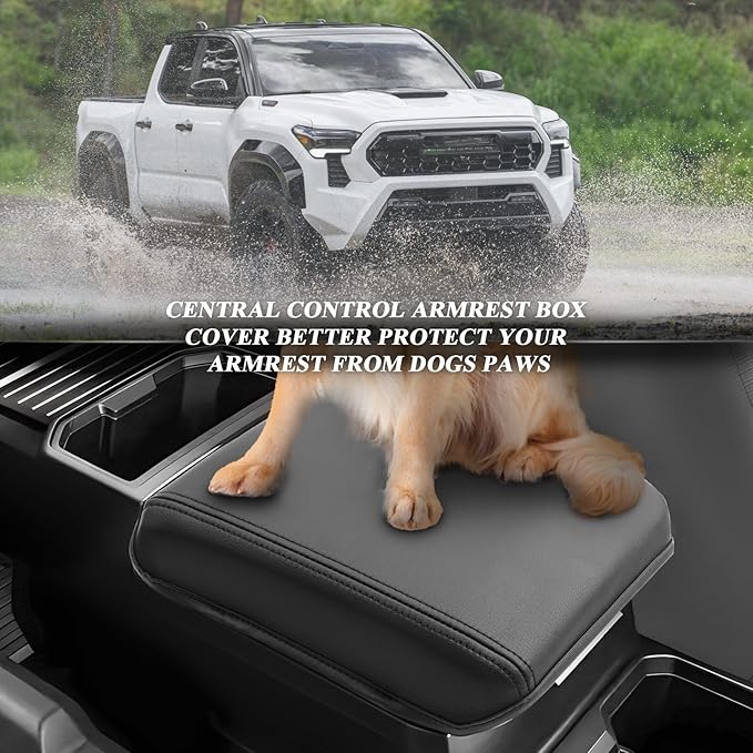BIBIBO for 2024 2025 2026 Toyota Tacoma Center Console Cover Armrest 2024-2026 Toyota Tacoma SR /SR5/TRD PreRunner/Limited/Trailhunter/TRD Pro Arm Rest Cover 2024 2025 2026 Tacoma Accessories