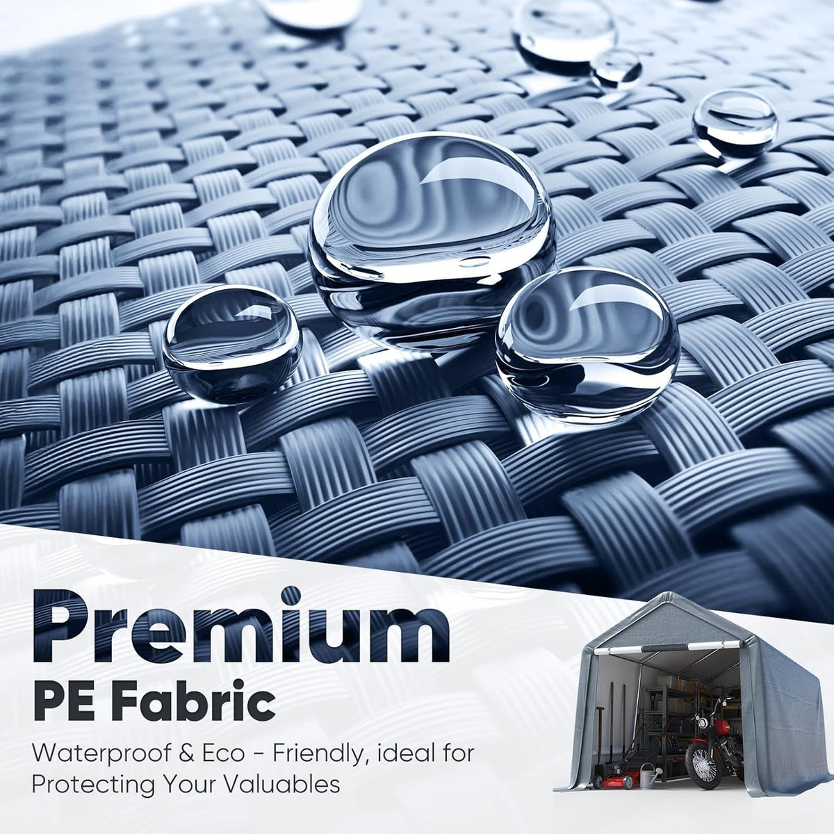 Quictent Heavy Duty 10x10FT Carport Shelter with Roll-Up Mesh Windows & Reinforced Frame, Portable Garage Canopy for Motorcycle Storage, Outdoor Equipment, Patio Furniture Cover - Dark Gray