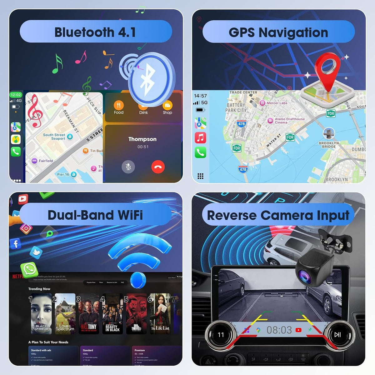 10.1" Wireless CarPlay & Android Auto Car Stereo - 2GB RAM 64GB ROM, DSP Sound, 1080P Backup Camera, Bluetooth 5.0, HD Touchscreen Media Receiver