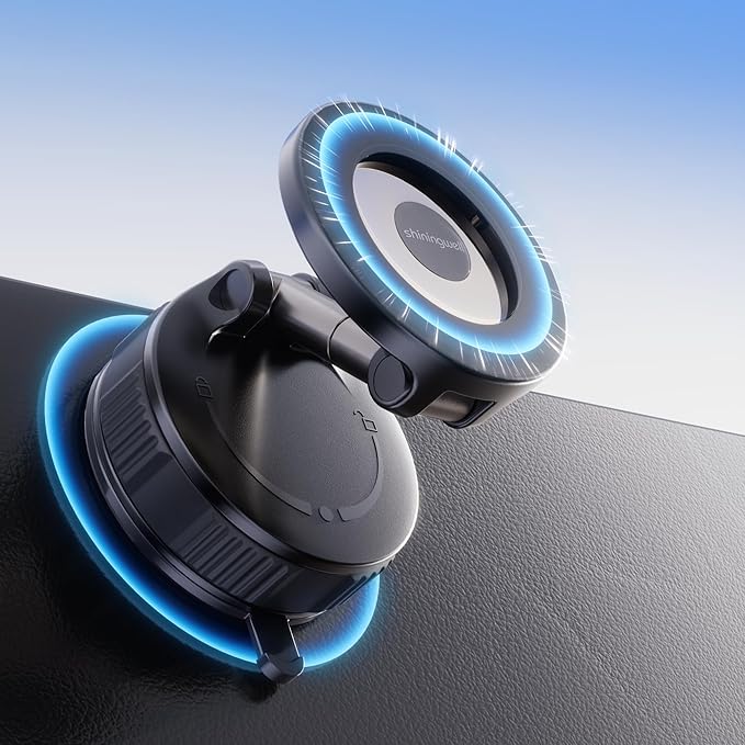 2026 Upgraded Magnetic Car Phone Holder for Magsafe, 100+LBS Ultra Strong Vacuum Suction & 3000gf Magnetic, 360° Adjustable Phone Holders for Your Car for iPhone 17 Pro Max 16 15 14 13 12 Air Plus
