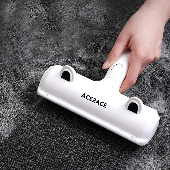 ACE2ACE Pet Hair Removal Tool, Reusable Lint Roller for Pet Hair, Self Clean Cat Hair Remover with Dust Bin, Dog Hair Remover for Couch, Furniture, Carpet, Sofa and Bedding