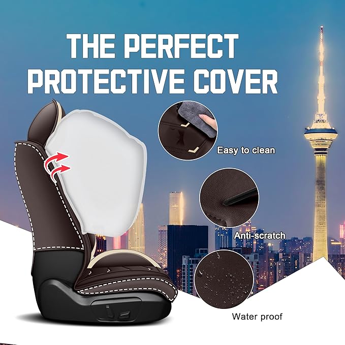 CTDS Car Seat Covers for Toyota Corolla 2000-2026, Stylish Sport Seat Cover, Premium Nappa Leather Car Seat Cover. Automobile Seat Covers Sets.(Luxury 5 Seats/Coffee Color)