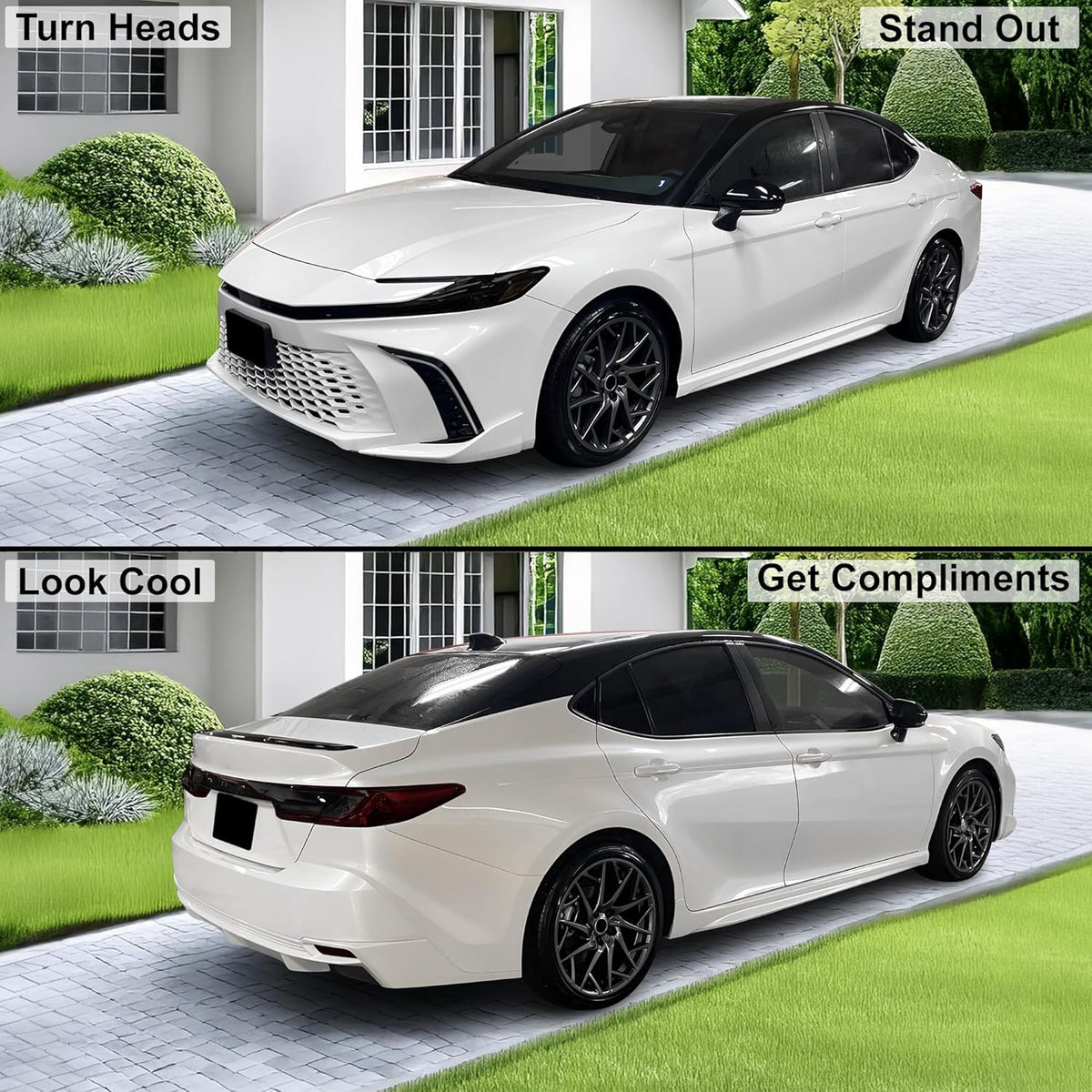 BOGAR TECH DESIGNS Full Headlight Taillight Tint Kit Compatible with Toyota Camry 2025-2026, Dark Smoke