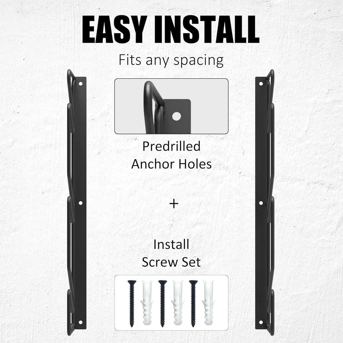 UNIREDPOWER Skateboard Storage Rack, Wall Mounted Organizer Shelf, Wall Display Hanger Holds Up 3 Pairs of Longboard Deck, Garage, Home, Shed