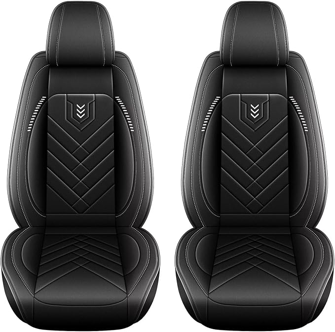 AOMSAZTO Car Seat Covers Front Set Fit for Ford Bronco Sport 2021-2025 2026 Faux Leather Waterproof Seat Covers Automotive Seat Cushion Protector(2 Seats, Black)