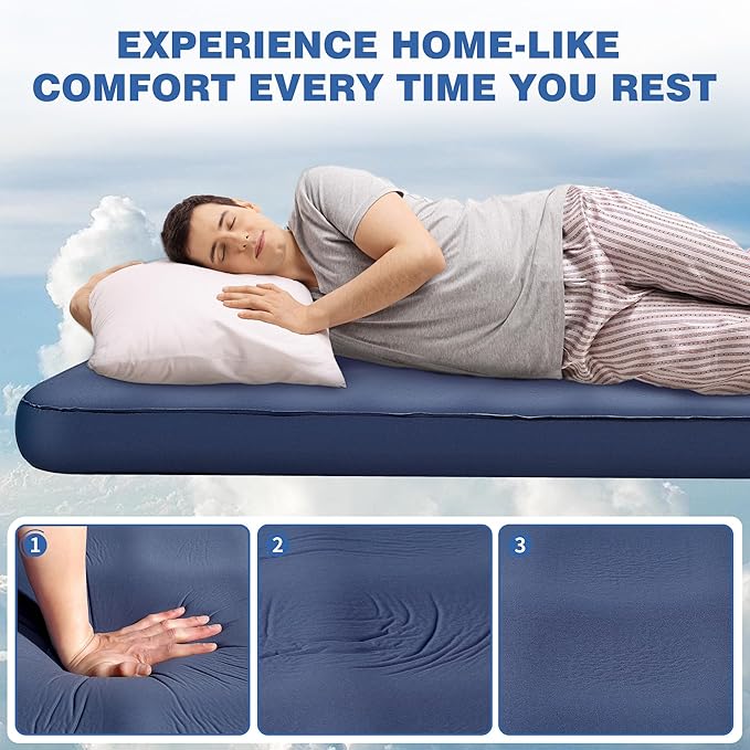 OUTSKIRT Ultralight Self Inflating Sleeping Pad, 4" Thick Camping Mattress with Pump Pack, 9.5 R-Value Insulated Sleeping Mat, Portable Camping Bed for Car, Truck or Van, 4 Season Camp Mattress