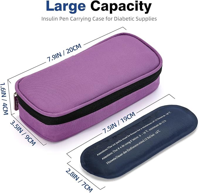 apollo walker Insulin Cooler Travel Case Diabetic Medication Cooler with Ice Packs and Insulation Liner insulin cooler travel case tsa approved