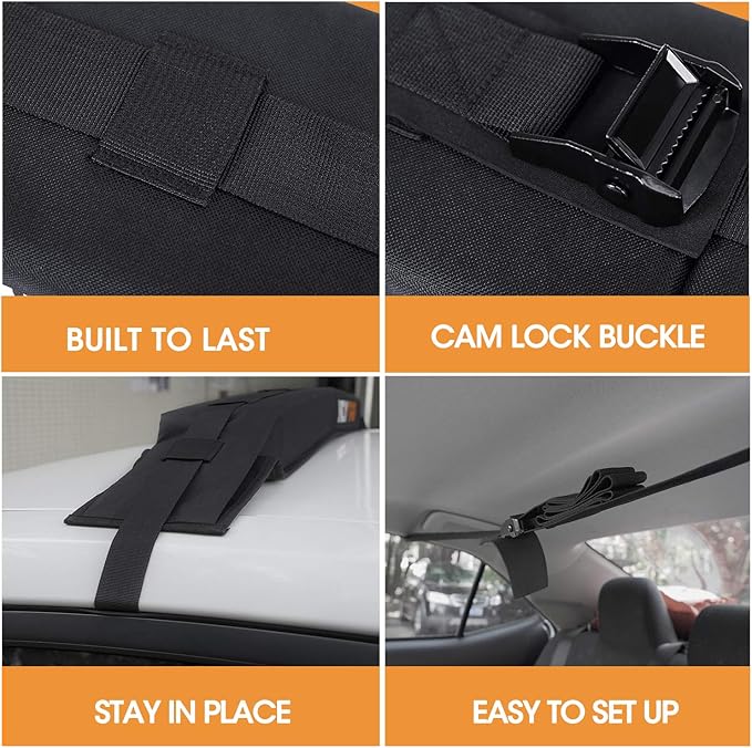 HEYTRIP Universal Soft Roof Rack Pads for Kayak/Surfboard/SUP/Canoe with 15FT Tie-Down Straps and Storage Bag
