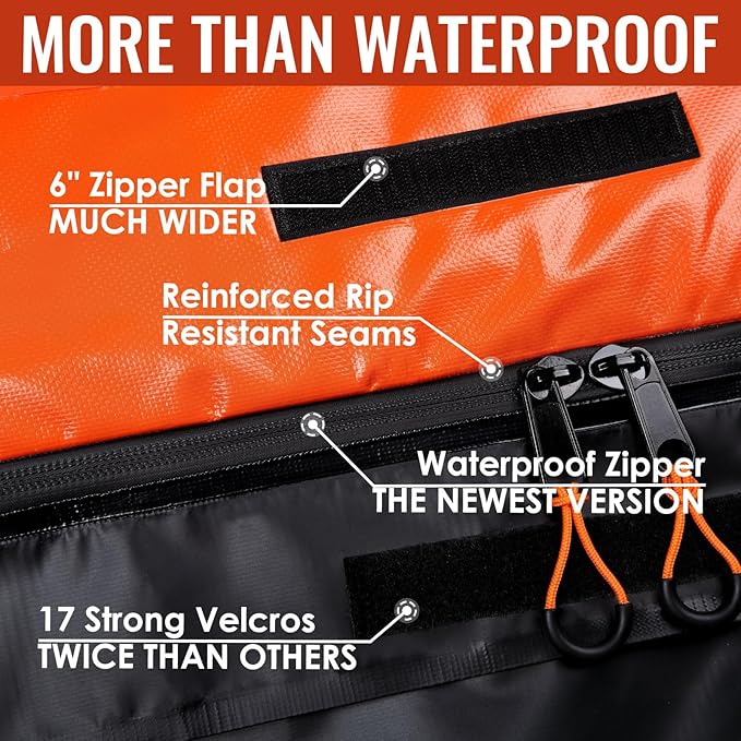 Car Rooftop Cargo Carrier Bag, Asinking 22 Cubic Feet Waterproof Tear-Resistant Car Roof Bag for All Vehicle with/Without Racks - Non-Slip Mat, 6 Door Hooks, 2 Extra Straps, Luggage Lock