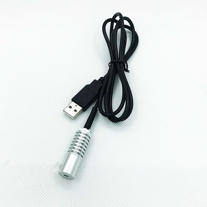Side Glow Fiber Optic USB Light Source Illuminator - 5V LED Guide Lamp for Small Fiber (Blue, 6mm)