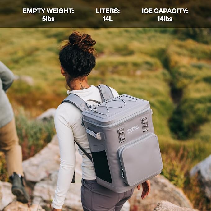 RTIC 24 Can Ultra-Tough Backpack Cooler, Insulated, Waterproof, Leak Proof, Portable Floating Bag for Beverage, Drink, Lunch, Outdoor, Beach, Car, Camping, Picnic, Fishing, Boat