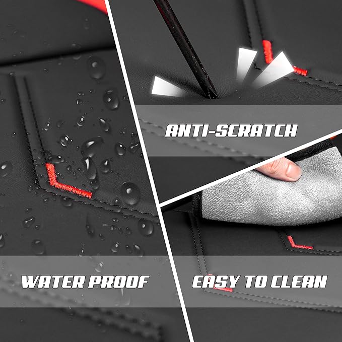 Car Seat Covers Fit for Infiniti g37 2000-2026, Stylish Sport Seat Covers, Waterproof Wear-Resistant Premium Nappa Leather Car Seat Cover.(2 Pcs Front with Pillow/Black Red)