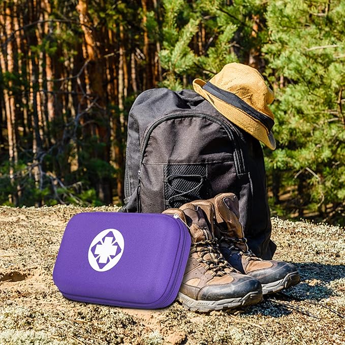 Car-Home Survival First-Aid Kit Emergency-Kit - Purple 273Piece Equipment Travel Supplies First Aid Set Home Essentials Camping Hiking YIDERBO