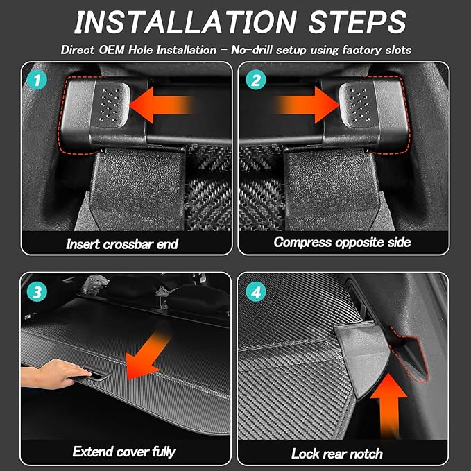 Cargo Cover for Genesis GV70 2022-2025 2026 Accessories Retractable Trunk Cover Security Shielding Shade Cargo Luggage Cover Trunk Privacy Protection (Carbon Fiber Texture)