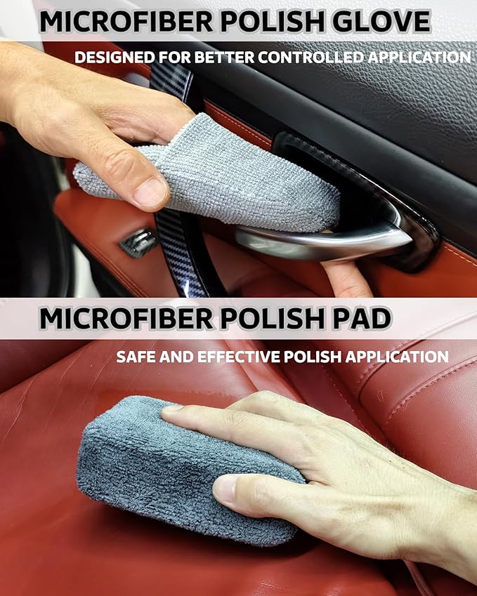 PRO Car Interior Cleaning Kit (9-Piece) - Deep Clean Tools for Leather, Dashboard & Upholstery | Boar Bristle Brush, Dual-Sided Scrub Sponge, Microfiber Towels, Polish Scrub Mitt, Detailing Brushes