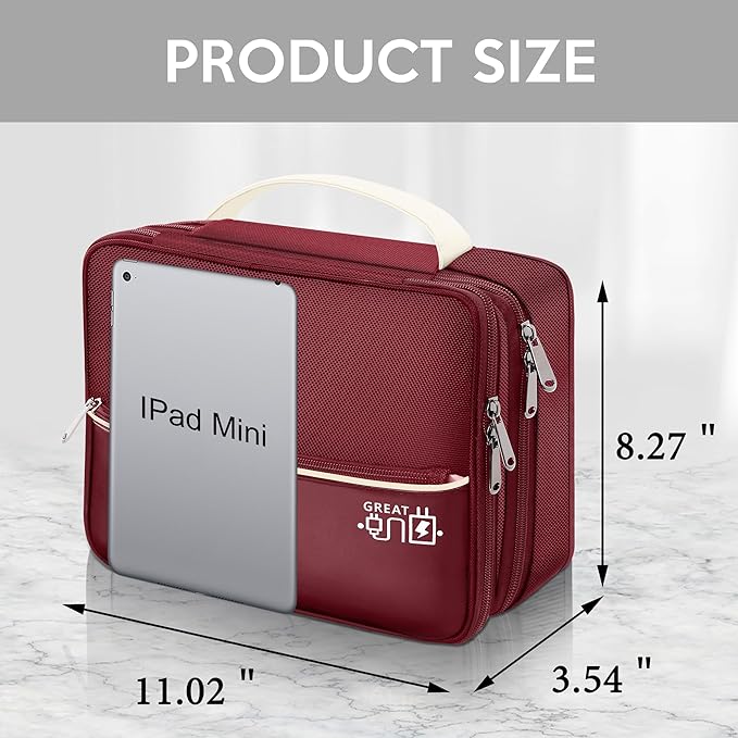 CILLA Electronic Organizer Travel Case, Travel Cord Organizer Case Portable Waterproof Cable Organizer Bag for Charger, Cord, USB, Power Bank, Earphone