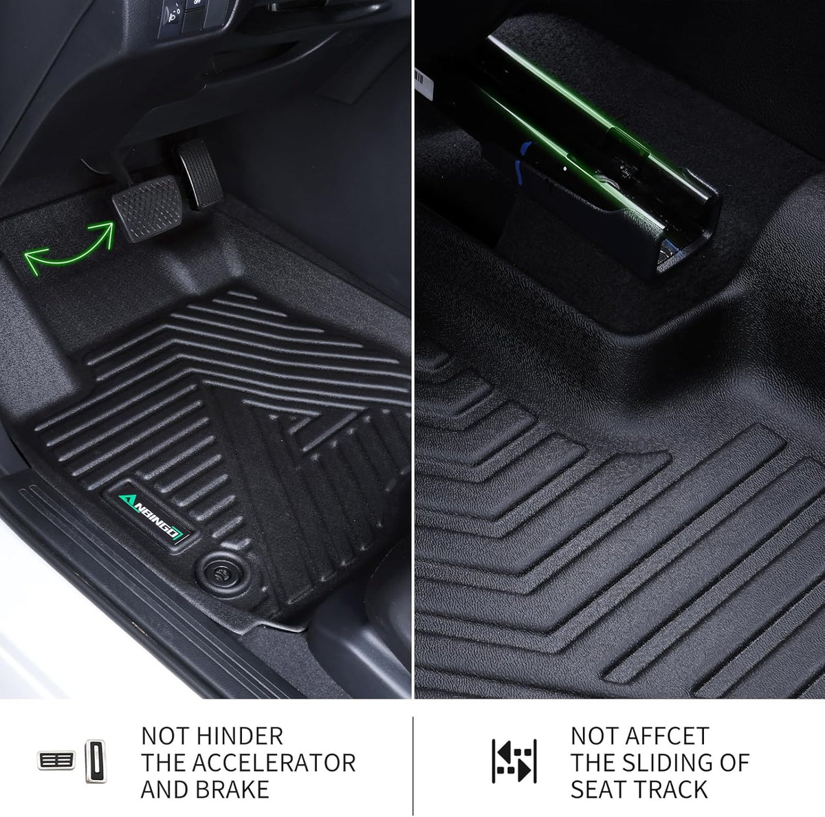 Floor Mats & Cargo Liner Custom for Toyota Prius & Prius Prime 2026 2025 2024 2023 All Weather Prius Car Mats丨1st, 2nd Row Set & Cargo mat | Prius Floor Mats 2026 Prius Accessories-Black