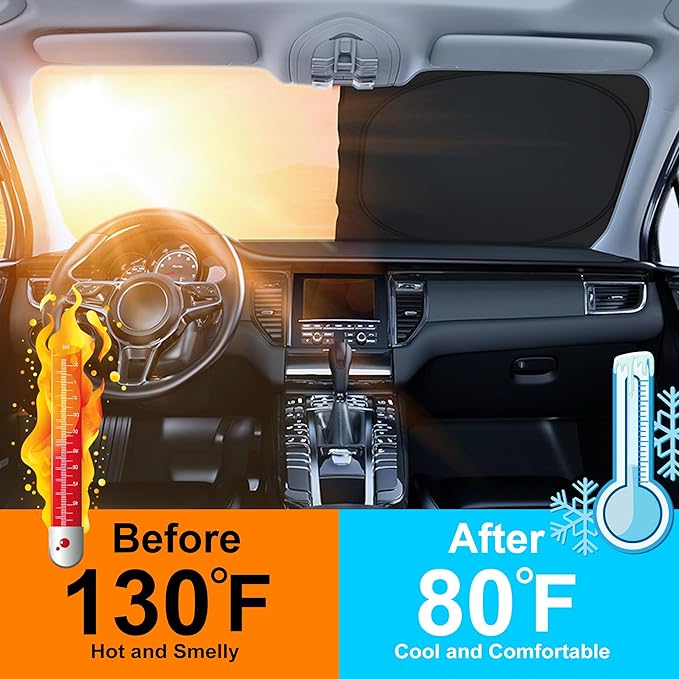 Windshield Sun Shade Custom Fit for 2006-2011 Honda Civic Accessories Foldable Sunshade Sun Blocker Protect Car from Sun Rays & Heat Damage Keep Car Cooler
