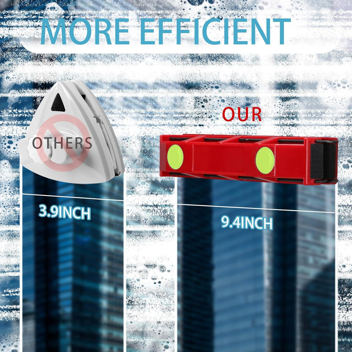 Magnetic Window Cleaner, 0.8"-1.1" Double Sided Window Glass Wiper Cleaning Tool for High-Rise Cleaning Windows Thickness, Magnetic Car Window Cleaner, Outdoor Window Cleaner