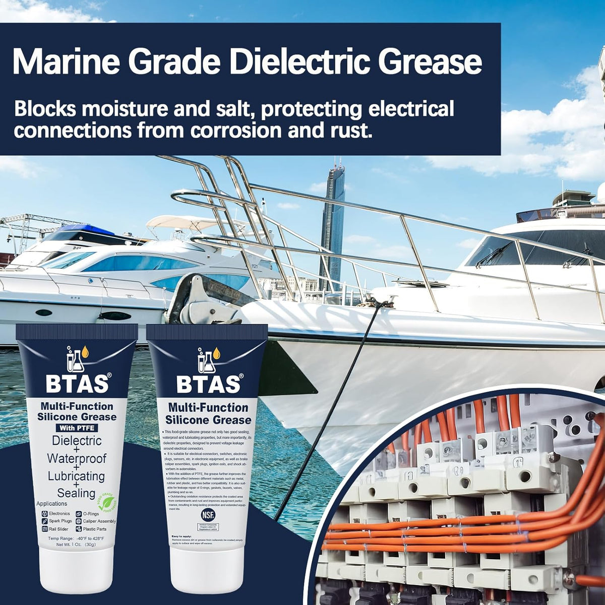 Dielectric Grease for Electrical Connectors Automotive Spark Plug Boot Battery Terminal Marine Dialectical Electronics Wiring Die Electric Contact Silicone Dialectric Grease 1 oz 1 Pcs