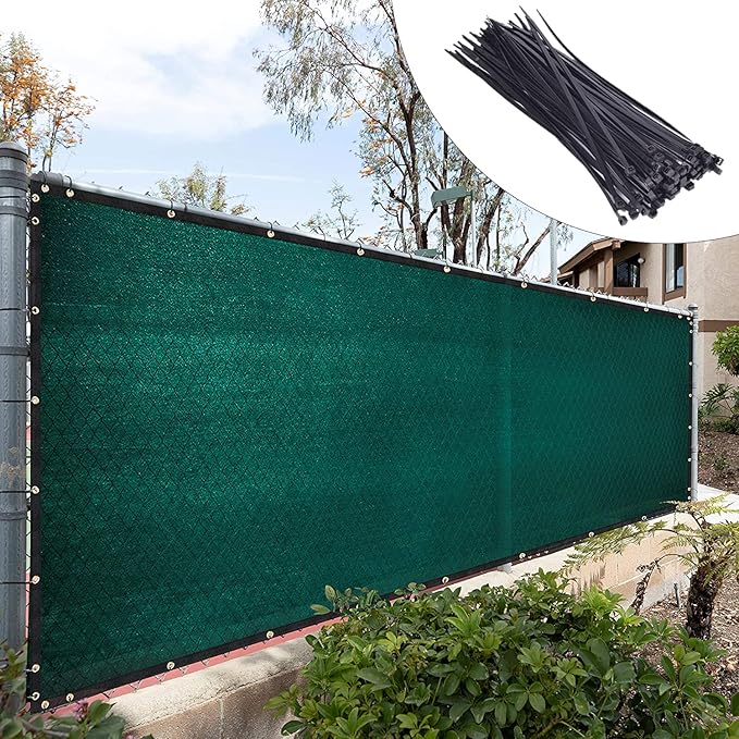 Royal Shade Custom Size 6' x 105' Green Fence Privacy Screen Windscreen Cover Netting Mesh Fabric Cloth - Cable Zip Ties Included (We Make Custom Size)