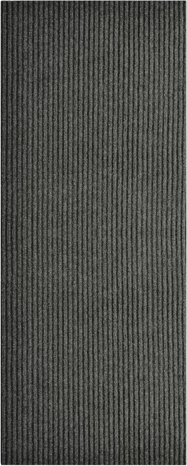 iCustomRug Spartan Weather Warrior Duty Indoor/Outdoor Utility Ribbed in 3ft,4ft,6ft Widths 70 Custom Sizes with Natural Non-Slip Rubber Backing 4'X24' in Charcoal