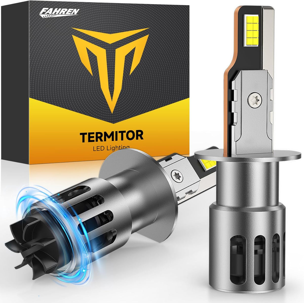 Upgraded H1 Light Bulbs, 900% Brightness with 16 CSP Chips, Real 1:1 Halogen Size, 6500K White, Canbus Ready Fog Light Bulbs, Pack of 2