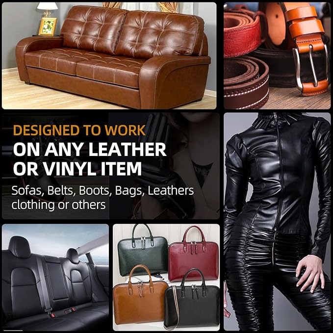 Leather Recoloring Balm, Leather Color Restorer, Leather Restorer for Couches, Leather Scratch Remover, Leather Scratch Repair, Leather Repair Kit for Furniture, Leather Dye (Dark Brown)