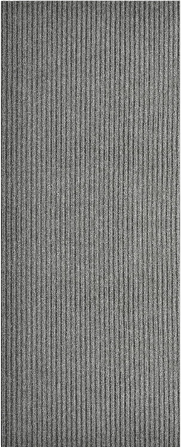 iCustomRug Spartan Weather Warrior Duty Indoor/Outdoor Utility Ribbed in 3ft,4ft,6ft Widths 70 Custom Sizes with Natural Non-Slip Rubber Backing 4'X62' in Grey