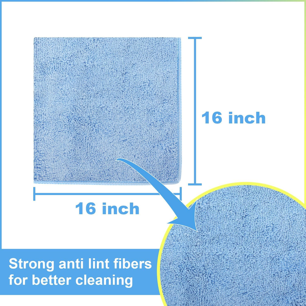 Wash Cloths for Car Interior & Exterior,Microfiber Towels Cleaning Highly Absorbent,Car Wash Rags,Cleaning Rags for House,Kitchen,Bathroom,Office-3 Colors 16''x16''-6Pack