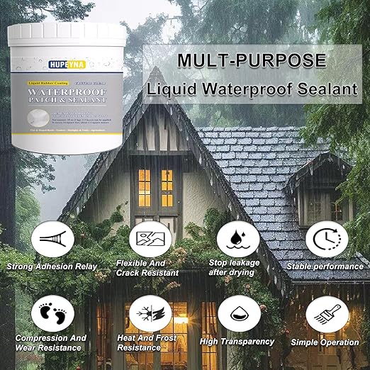 Liquid Waterproof Sealant, Hupeyna Invisible Water Proof Agent Transparent Repairing Leak Waterproof Adhesive, Indoor & Outdoor Waterproof Coating 35oz