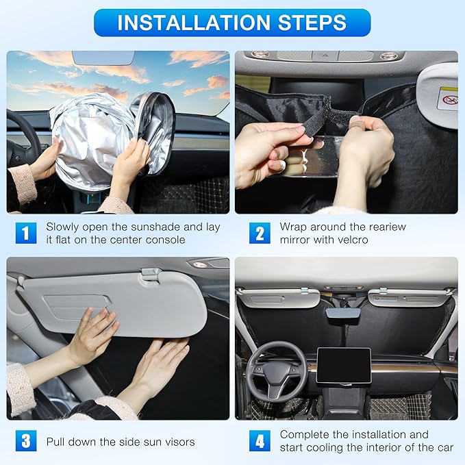 INSAUTO Custom Fit Windshield Sun Shade Accessories for Genesis GV80 2021-2026, Foldable Front Window Sunshade, UV & Heat Reflector, Keeps Interior Cool, Includes Storage Bag