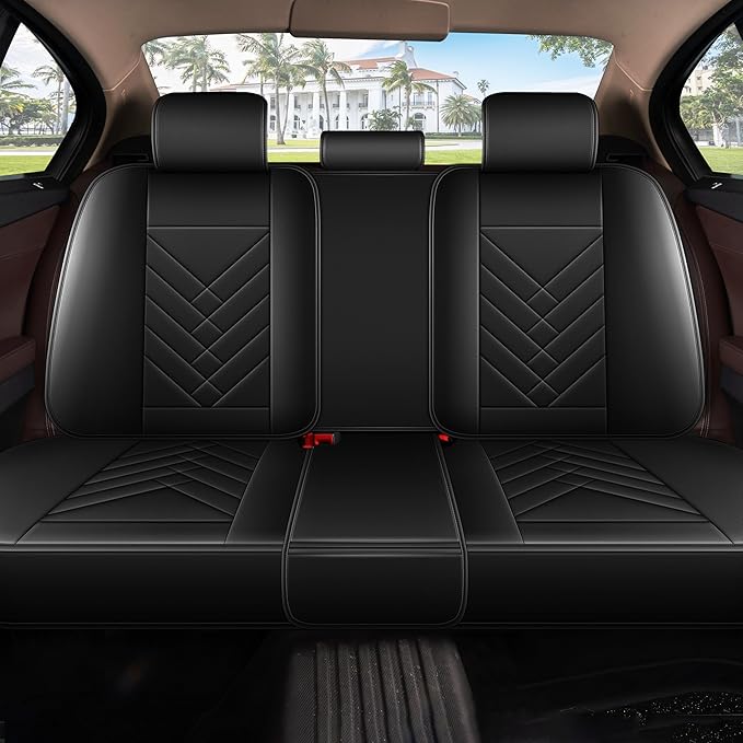 AOMSAZTO Car Seat Cover for Chevrolet Chevy Trax 2024 2025 2026 Full Set, Leather Car Seat Protector Waterproof, Non Slip Car Seat Cushion, Interior Seat Covers Automotive Accessories - Black