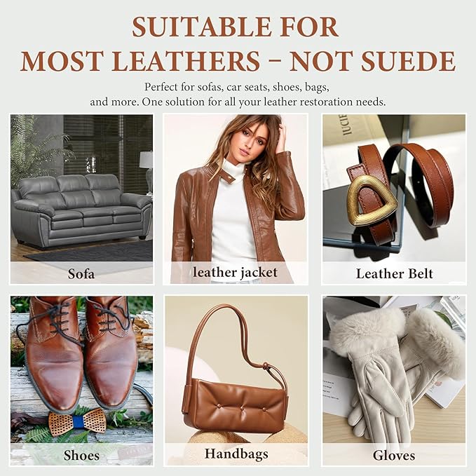Leather Recoloring Balm Leather Color Restorer Scratch Repair Leather Paint for Furniture Couches Car Seats Shoes Bags Leather Dye and Scratched Leather with Leather Conditioner - Maroon