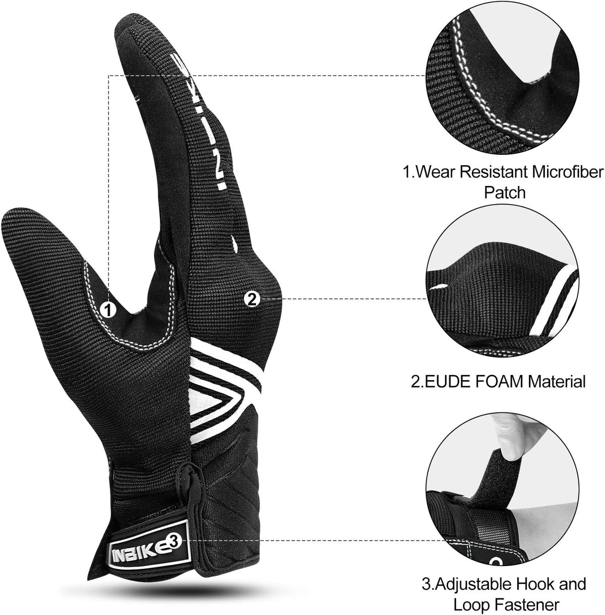 INBIKE Breathable Mesh Motorcycle Gloves Touchscreen with TPR Palm Pad Hard Knuckles