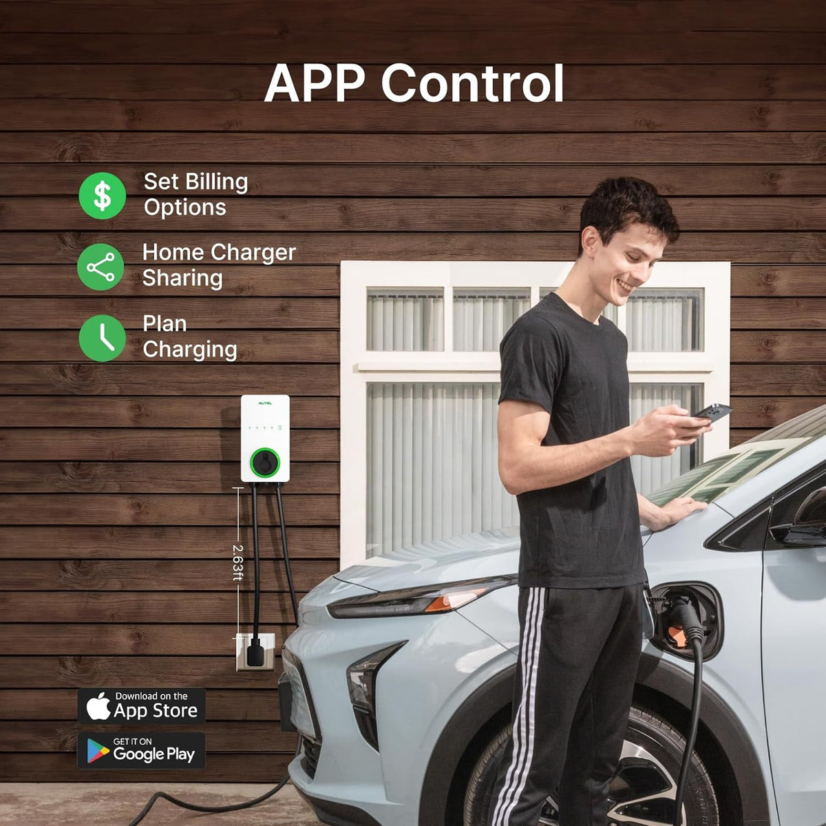 Autel MaxiCharger Level 2 EV Charger up to 40Amp, 240V, Indoor/Outdoor Fast Electric Vehicle Charging Station with Flexible 25-Foot Cable, NEMA 14-50 Plug (White)