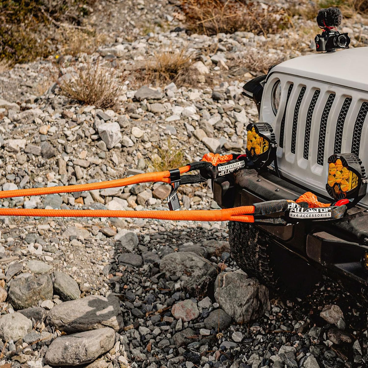 ALL-TOP Kinetic Recovery Rope Kit w/ 2 Soft Shackles, 48000Lbs, 1in x 30ft, Heavy Duty 30+% Elasticity, 16000Lbs Work Load Limit