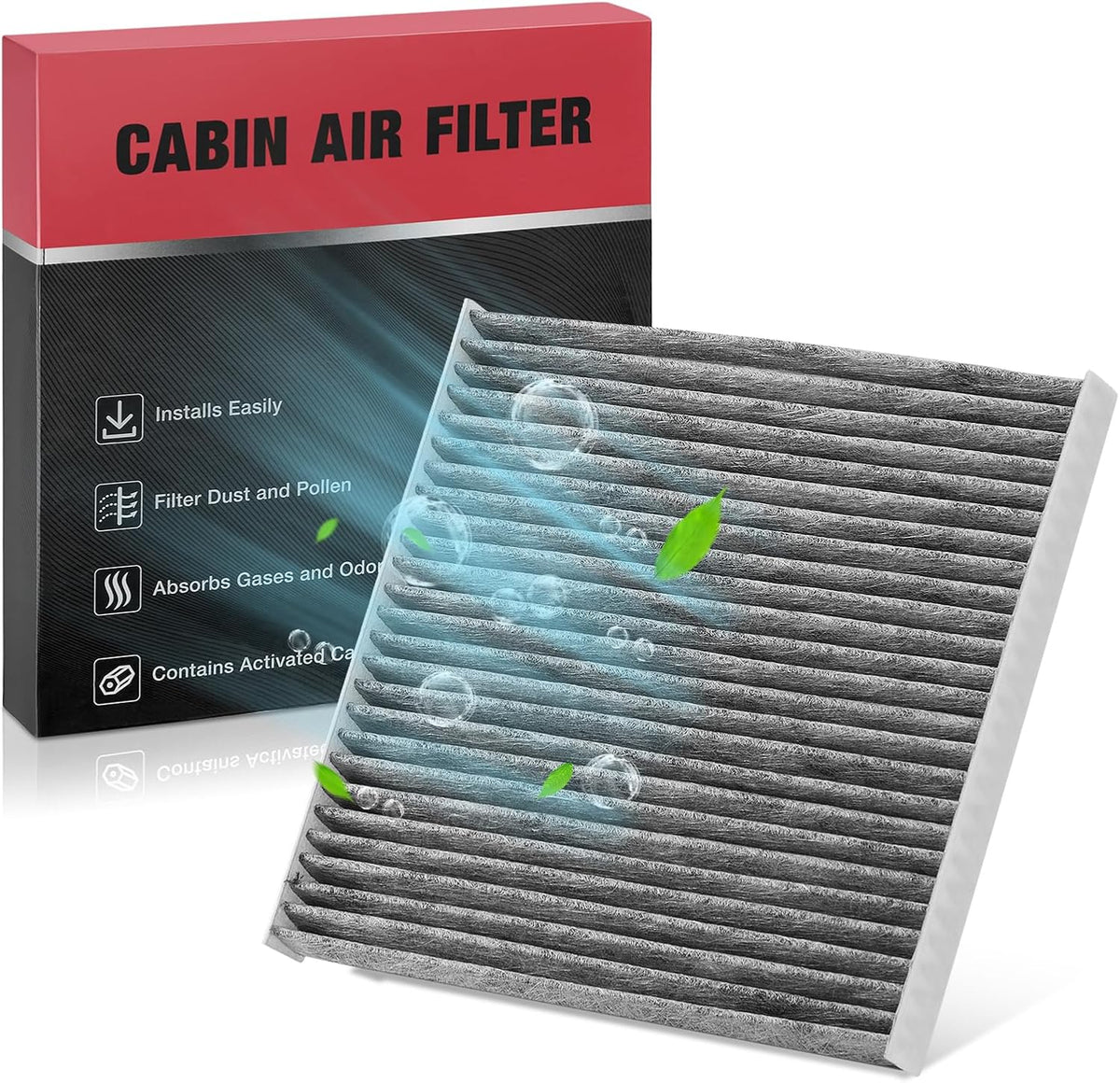 BDFHYK CF12237 Cabin Air Filter with Activated Carbon Compatible with Nissan 2017-2021 NV200 2.0L l4, 2015-2019 Micra 1.6L l4, 2014-2019 Versa/Versa Note 1.6L l4