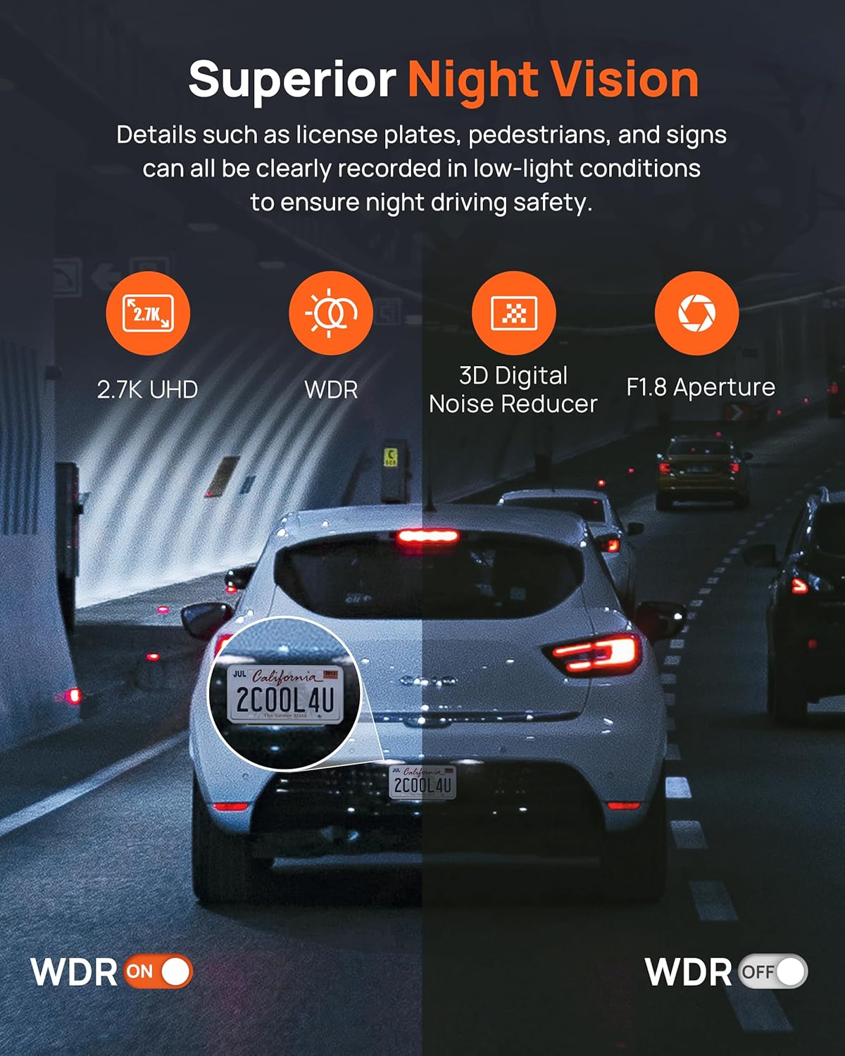 70mai 2.7K Dash Cam Front A500S, 1944P Dash Camera for Cars with Sony IMX335, Dashcam Built-in WiFi GPS, Optional Rear Dashcam, ADAS, 2'' IPS LCD Screen, 24H Parking Mode, WDR, Super Night Vision