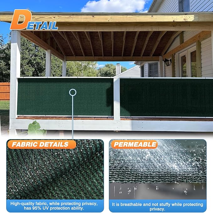 TANG Sun Shade Fabric Roll 8'x96' Shade Cloth for Garden Dark Green HDPE Mesh Shading Pergola Cover Replacement Canopy, 95% Blockage Sunshades for Outdoor Patio Backyard Plant