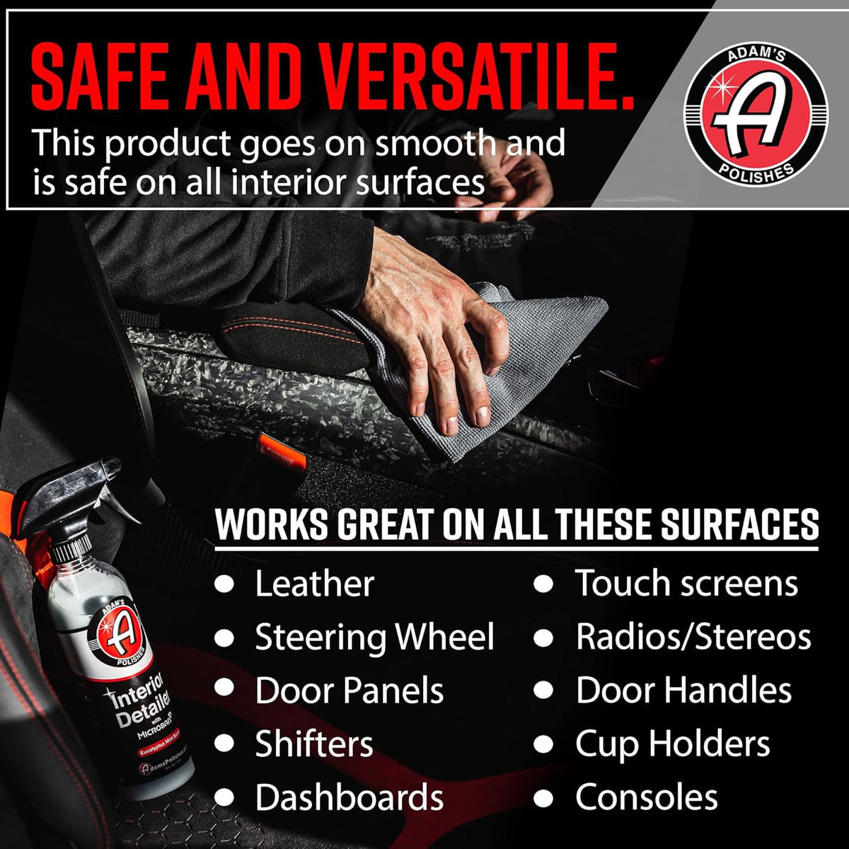 Adam's Polishes Interior Detailer Gallon (Sweet Almond) - Total Car Interior Cleaner, Protectant & Dressing | All Purpose Cleaner & Leather Conditioner | Vinyl, Dashboard, Screen, Seat Cleaner & More
